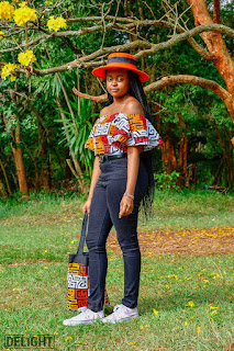 Ankara off-the-shoulder shirt