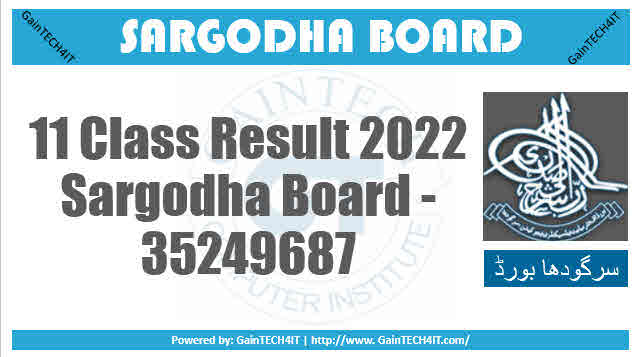 11 Class Result 2022 Sargodha Board - 35249687