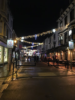 Brighton street with festive lights