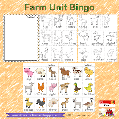 Farm Animals Bingo