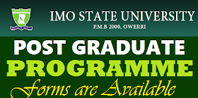 IMSU Postgraduate Admission Form 2017/2018 | Imo State University Master's Degree Program