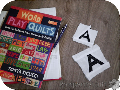 Crossword Puzzle Quilt letters with Word Play Quilts book