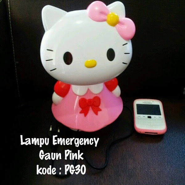 Lampu Emergency Hello Kitty Murah Grosir Ecer Gaun Pink