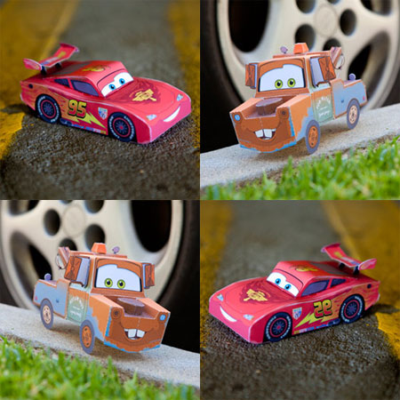 Disney Pixar Cars 2 Papercraft Lightning McQueen Mater