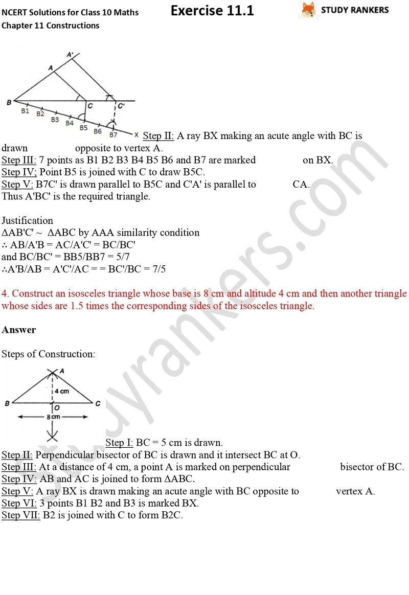 NCERT Solutions for Class 10 Maths Chapter 11 Constructions Exercise 11.1 Part 3