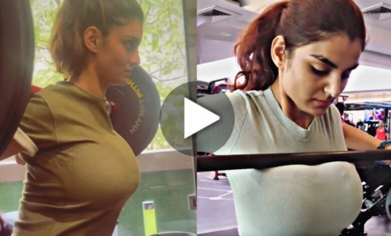 The video went viral as soon as it was uploaded, Anveshi Jain: The actress exercised with big dumbbells