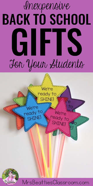 Image of glow sticks with tags with text, "Inexpensive Back to School Gifts for Your Students."