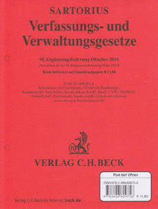 Verfassungs- und Verwaltungsgesetze 95. Ergänzungslieferung: Rechtsstand: 1. Oktober 2010