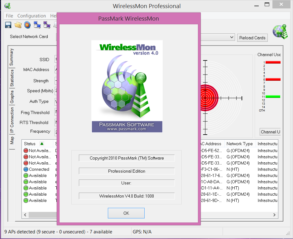 Passmark WirelessMon Professional v4.0 Build 1008 [ x86 - x64 ] - Katılımsız