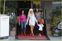 Christina Aguilera and Her Son Max SLS Hotel Photos