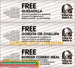 Free Printable Taco Bell Coupons