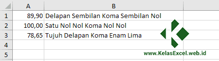 Rumus Terbilang Excel Angka ke Huruf