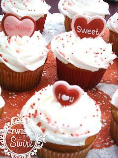 Cupcake with heart decor perfect for Valentine's day