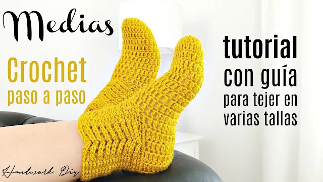 Aprende a tejer medias a crochet paso a paso