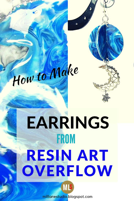 Blue marbled resin orb earrings inspiration sheet