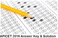 APICET 2016 Answer Key and Solutions