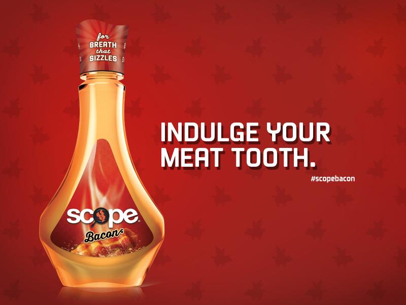 Scope with Bacon Mouthwash — For Breath That Sizzles