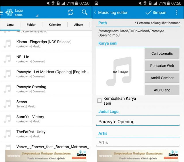 Cara Mudah Mengganti Foto Pada MP3 di Android 