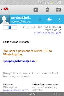 Menambah Masa Aktif Whatsapp Dengan PayPal