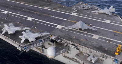 The U.S Navy Starts X-47B Taxi Trials on aircraft Carrier