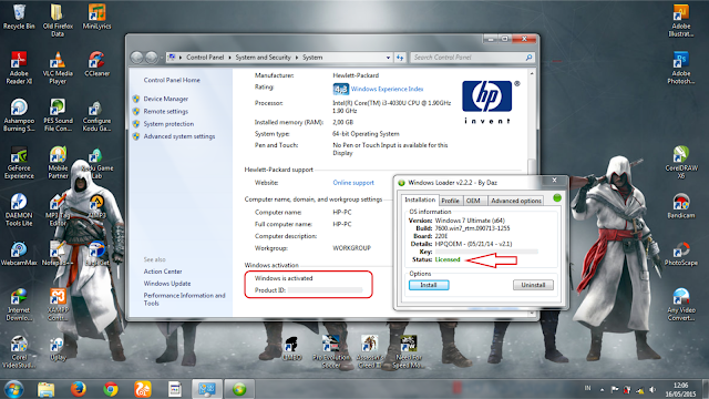 Windows 7 permanen dengan windows loader