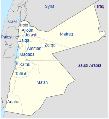 Pembagian wilayah administratif Yordania