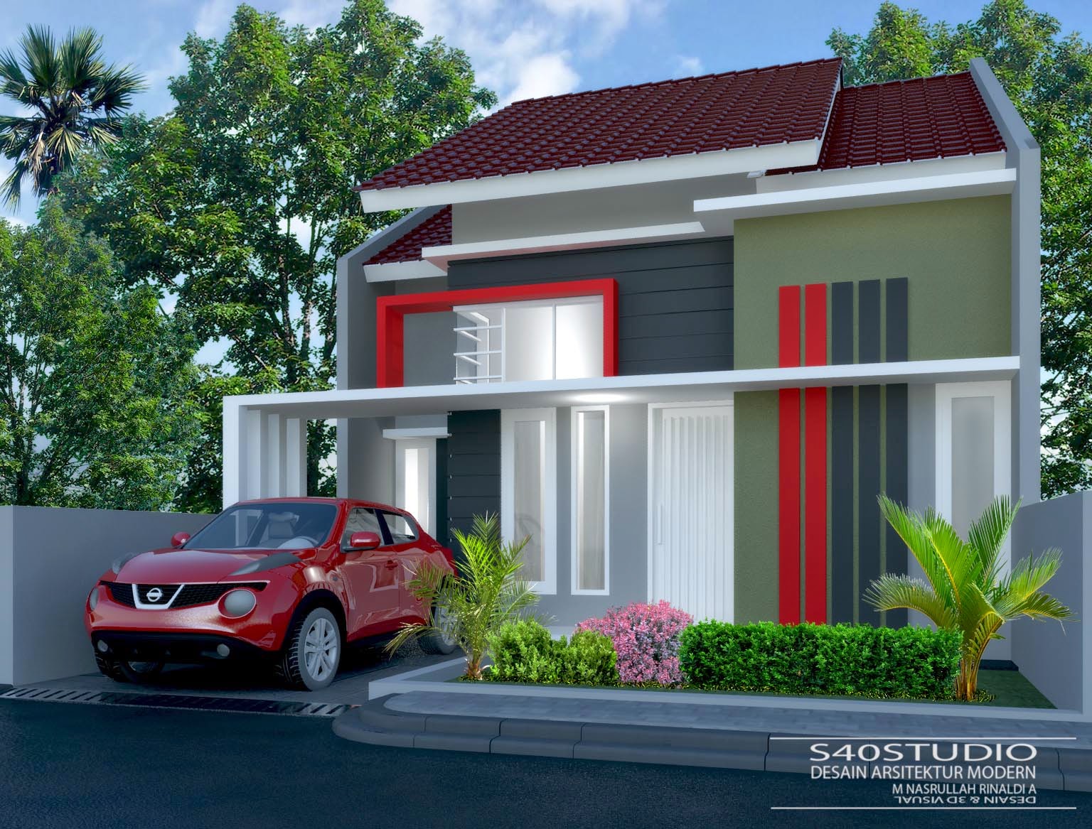 Desain Rumah 75 X 14 Meter DESAIN RUMAH MINIMALIS MODERN S40studio