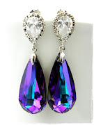 Wedding Dress · Purple swarovski earrings by Estylo Jewelry