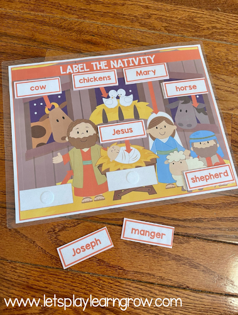 Nativity labeling activity busy book page