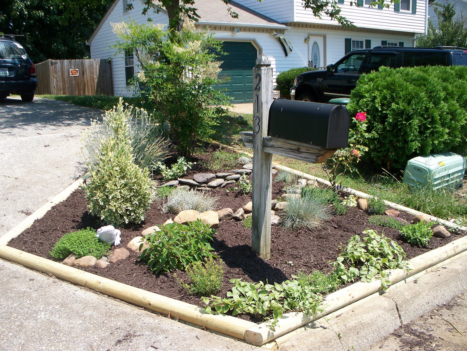 Landscaping around Mailbox Post