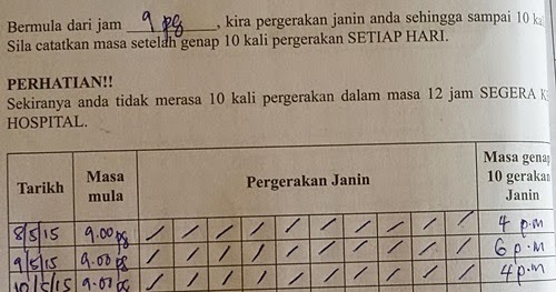 Carta Pergerakan Janin Ibu Mengandung