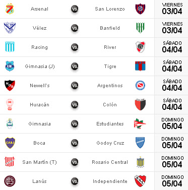 Fecha 8 torneo clausura argentino