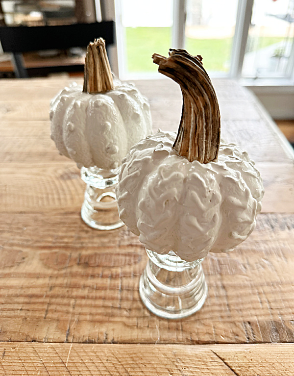 textured pumpkins with real stems