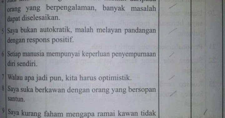 Contoh Soalan Ujian Psikometrik - Lamarker x