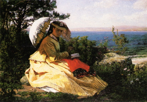 Jules Breton – Женщина с зонтом