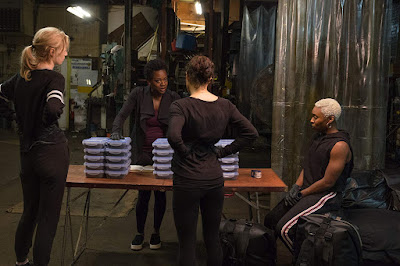 Widows 2018 movie still Viola Davis Michelle Rodriguez Cynthia Erivo Elizabeth Debicki