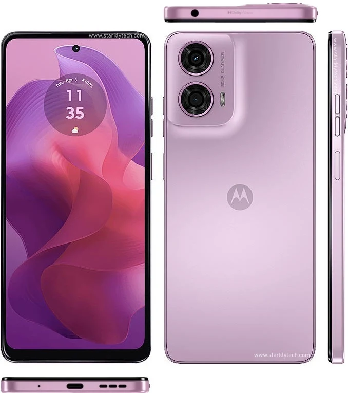Motorola Moto G24 - side, front, rear, bottom and top views.