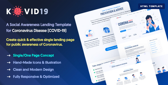 COVID19 - Coronavirus Prevention & Awareness HTML Template