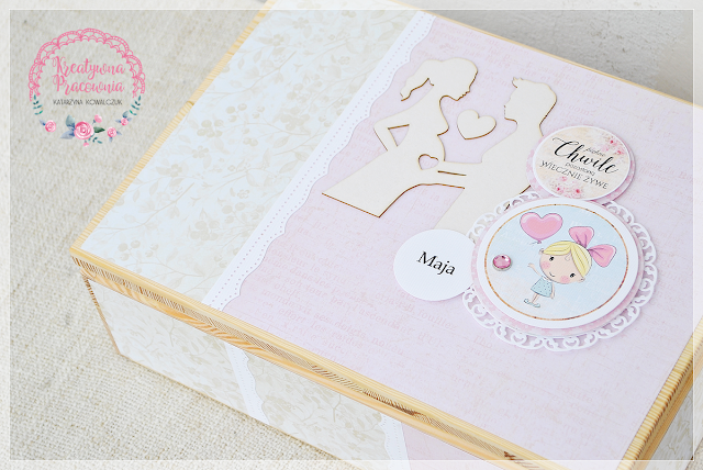 pudełko na pamiątki, ciąża, scrapbooking, handmade