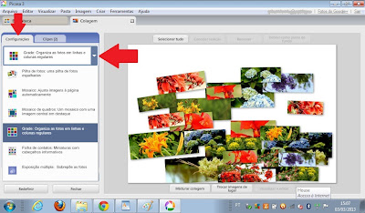 escolher grade - montagem de fotos