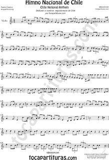  Himno Nacional de Chile Partitura de Violín Sheet Music for Violin Music Scores Music Scores