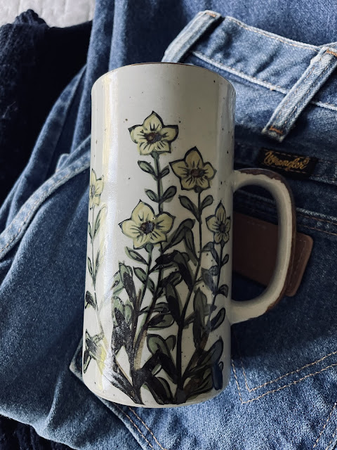 A vintage floral mug