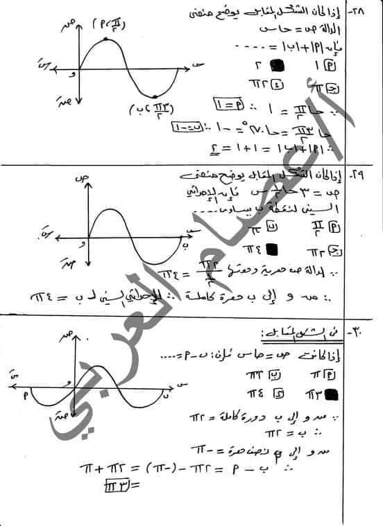 حمل الآن بالاجابات بنك اسئلة مراجعه نهائيه رياضيات للصف الاول الثانوي