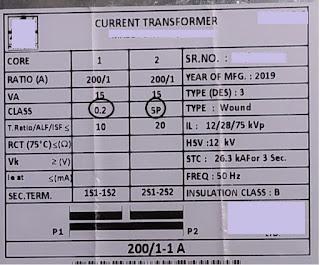 current transformer name plate detail