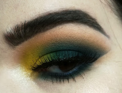 Teal and Mustard Makeup