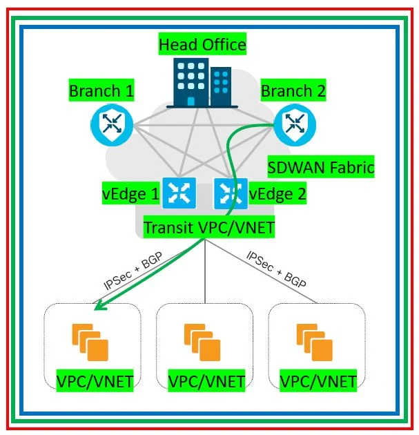 Cisco Viptela SDWAN: Transit VPC in AWS and DIA- Direct Internet Access