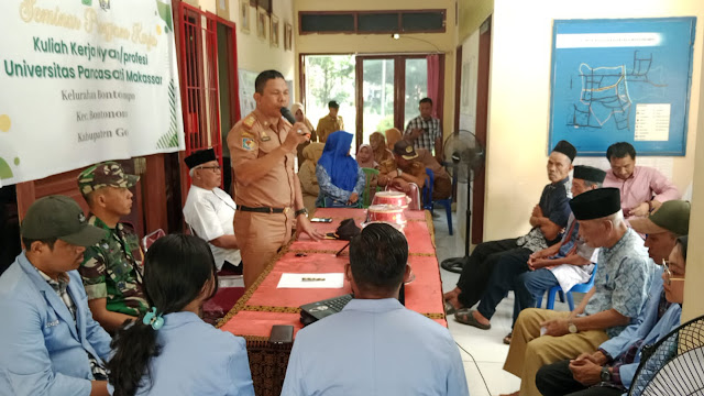 Mahasiswa KKN/P Universitas Pancasakti Makassar Gelar Seminar Progam Kerja di Kelurahan Bontonompo