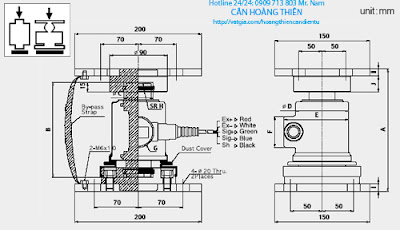 bản vẽ kỹ thuật loadcell cas wbk