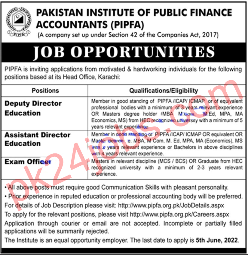 PIPFA Jobs 2022 – Government Jobs 2022