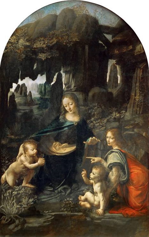 A virgem dos rochedos, pintura de Da Vinci.